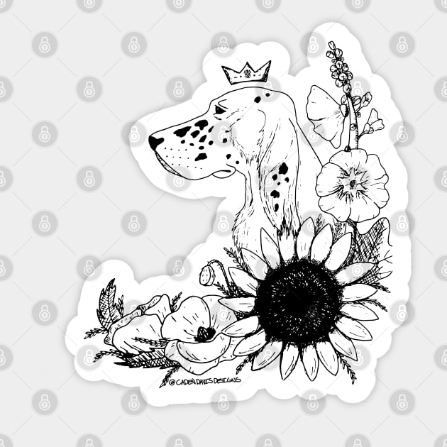 Dog King Sticker by Caden Davis Designs